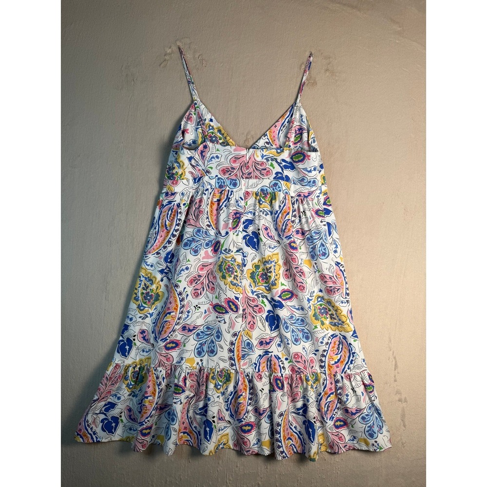Molly Bracken Lydia Paisley Floral Mini Dress Womens M White Multicolor NWT Boho - Picture 3 of 6